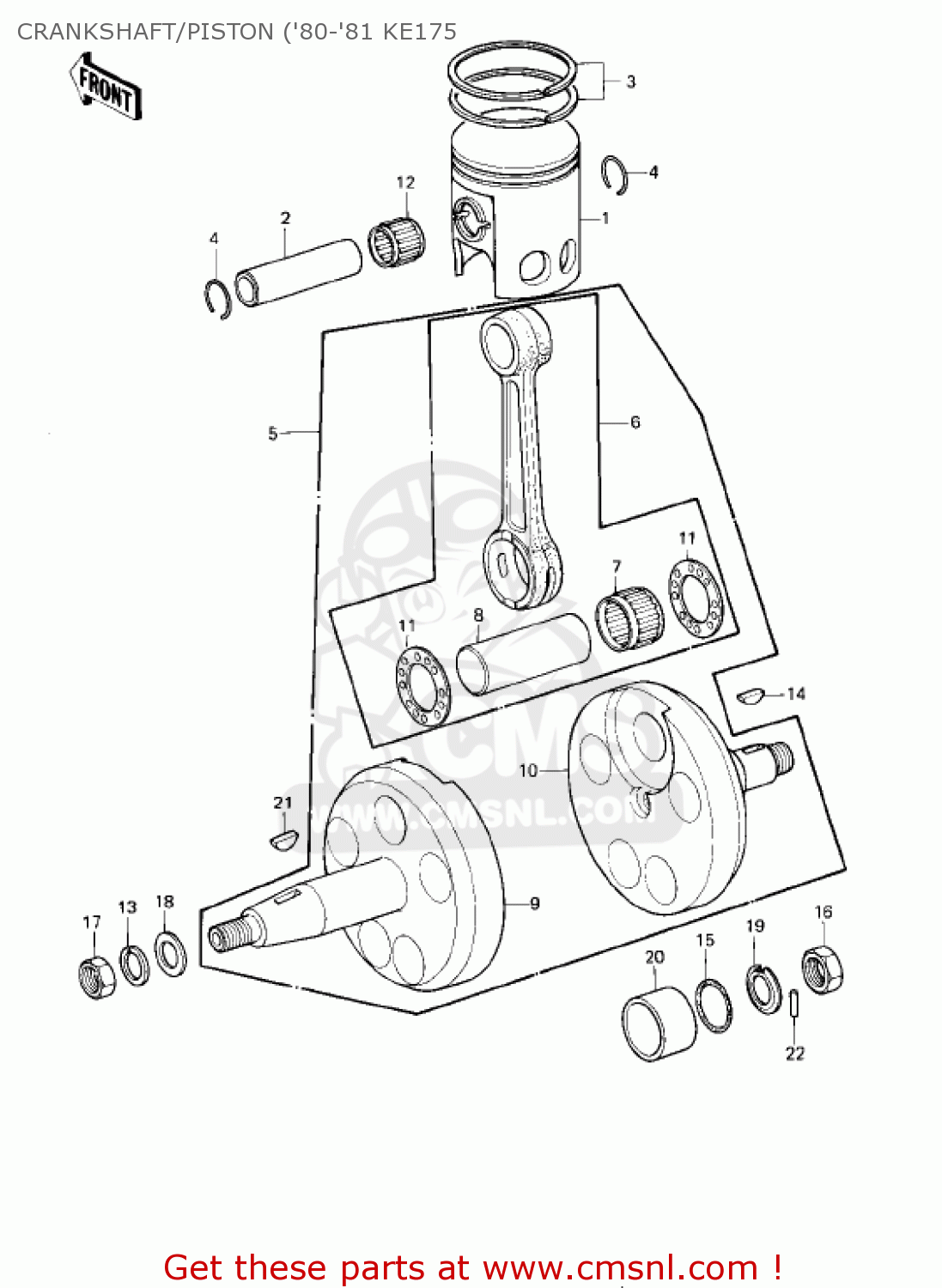 CRANKSHAFT/PISTON ('80-'81 KE175 KE175-D3 KE175 1981 USA CANADA