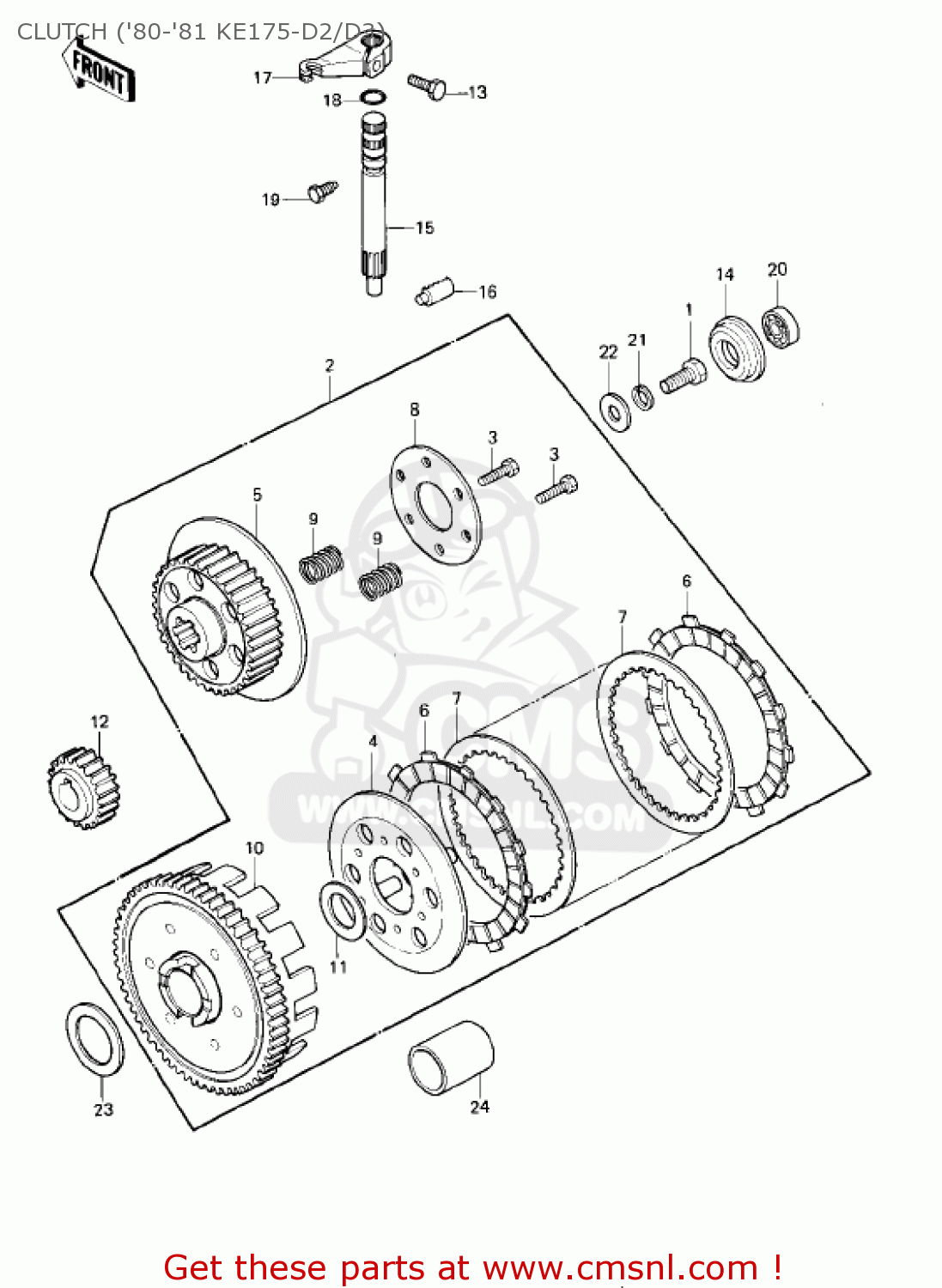 CLUTCH ('80-'81 KE175-D2/D3) KE175-D3 KE175 1981 USA CANADA