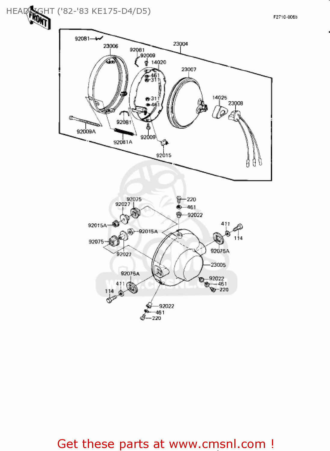 HEADLIGHT ('82-'83 KE175-D4/D5) KE175-D3 KE175 1981 USA CANADA