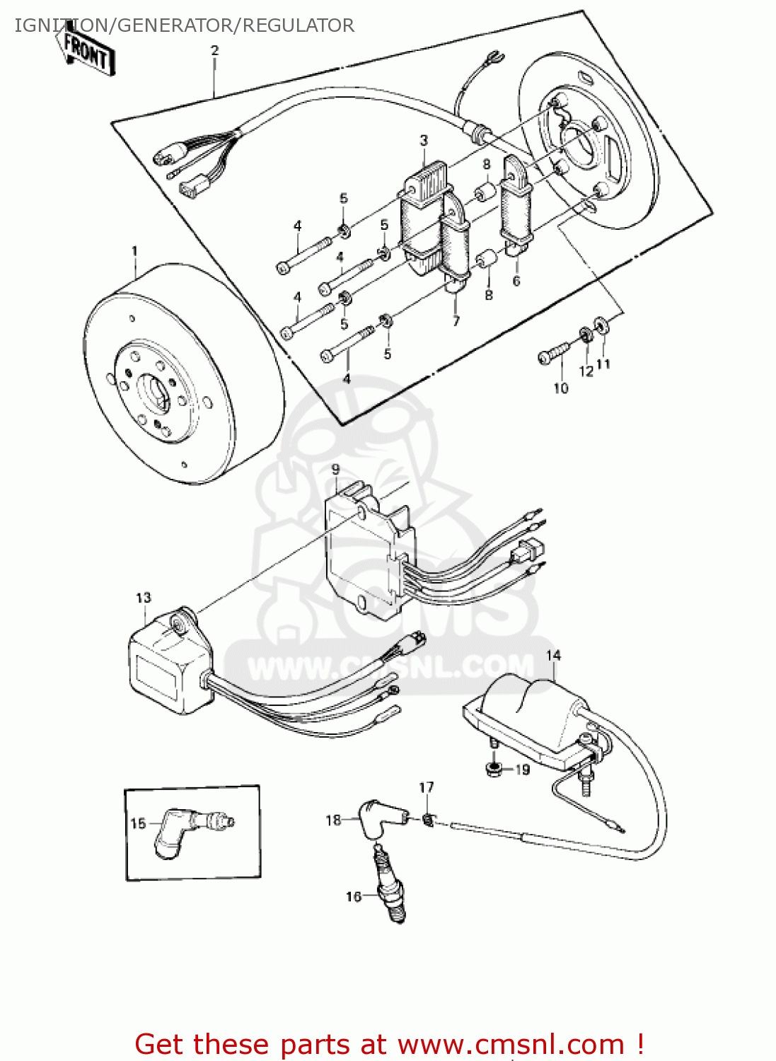 IGNITION/GENERATOR/REGULATOR KE175-D3 KE175 1981 USA CANADA
