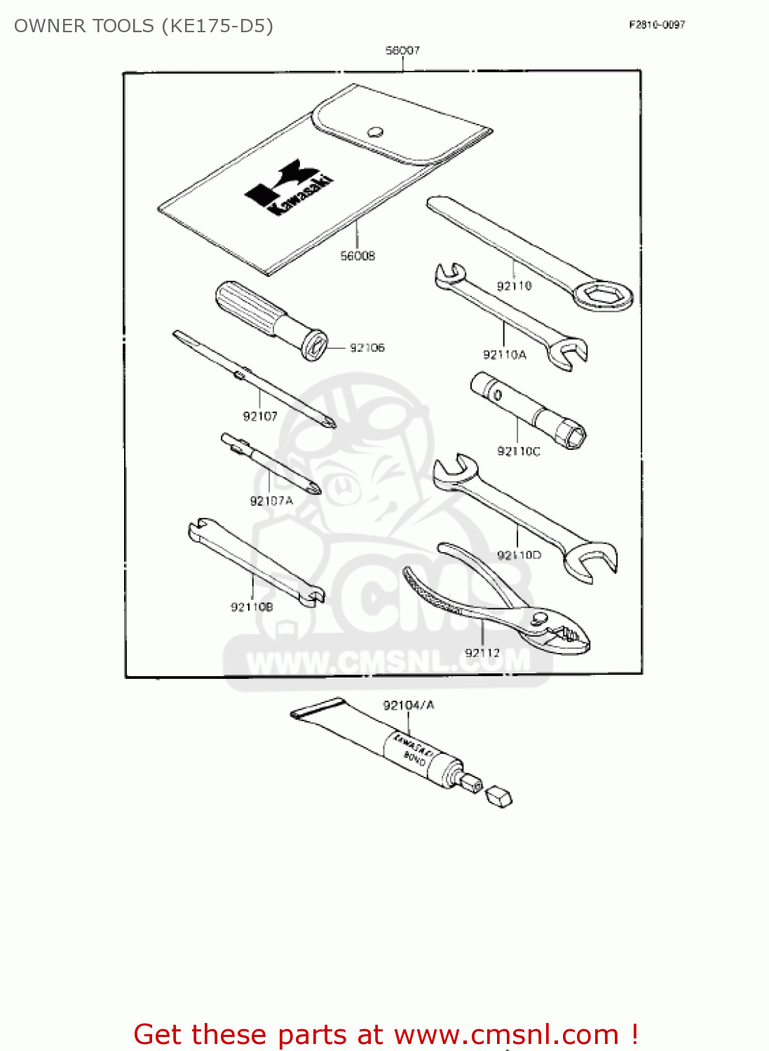 OWNER TOOLS (KE175-D5) KE175-D3 KE175 1981 USA CANADA