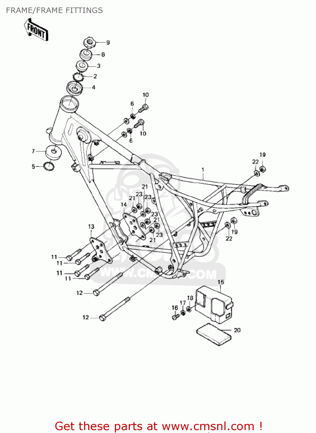 FRAME/FRAME FITTINGS KE175-D3 KE175 1981 USA CANADA