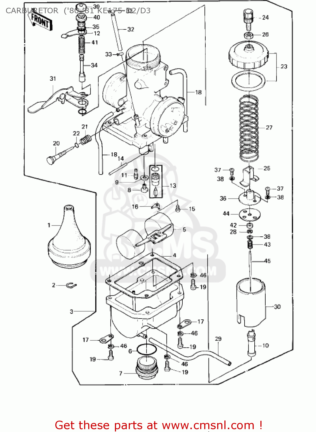 CARBURETOR  ('80-'81 KE175-D2/D3 KE175-D3 KE175 1981 USA CANADA