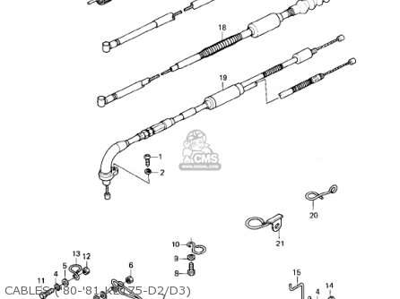 CABLES ('80-'81 KE175-D2/D3) - KE175-D3 KE175 1981 USA CANADA
