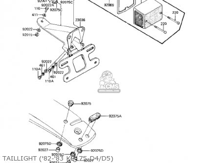 TAILLIGHT ('82-'83 KE175-D4/D5) - KE175-D3 KE175 1981 USA CANADA