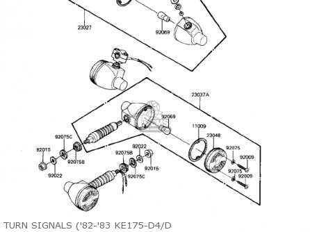 TURN SIGNALS ('82-'83 KE175-D4/D - KE175-D3 KE175 1981 USA CANADA