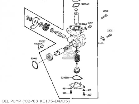 OIL PUMP ('82-'83 KE175-D4/D5) - KE175-D3 KE175 1981 USA CANADA