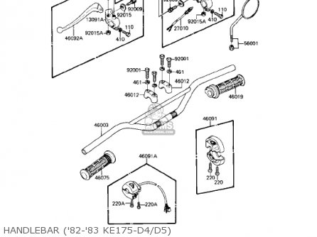 HANDLEBAR ('82-'83 KE175-D4/D5) - KE175-D3 KE175 1981 USA CANADA