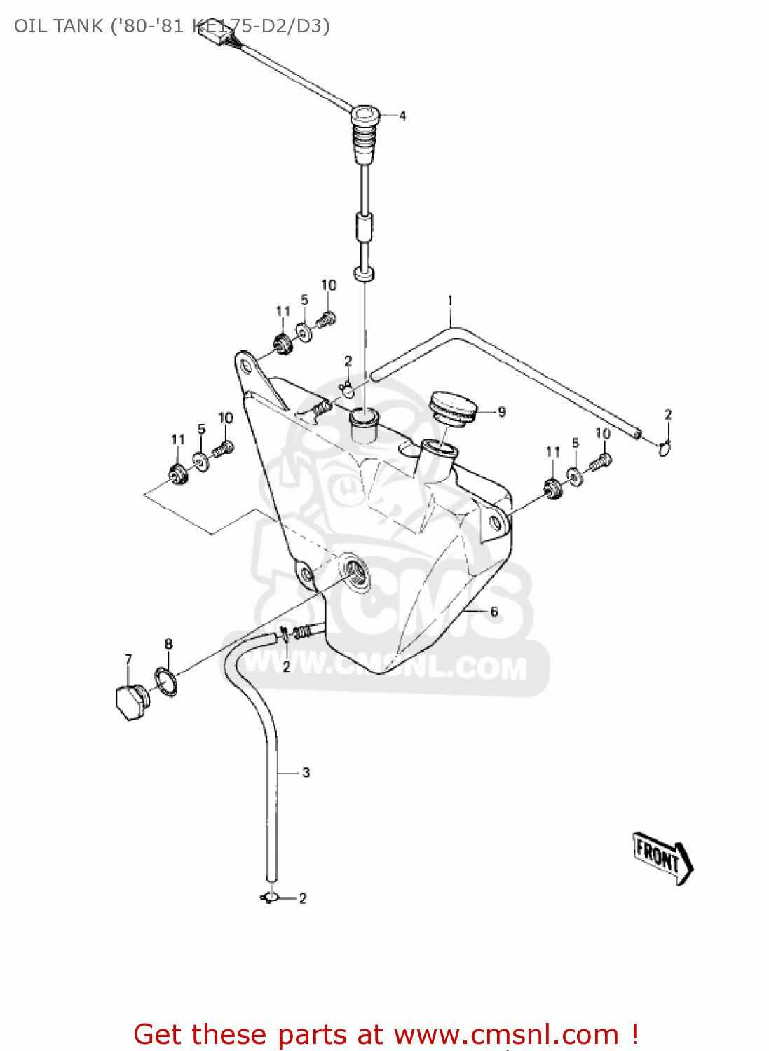 OIL TANK ('80-'81 KE175-D2/D3) KE175-D4 KE175 1982 USA CANADA