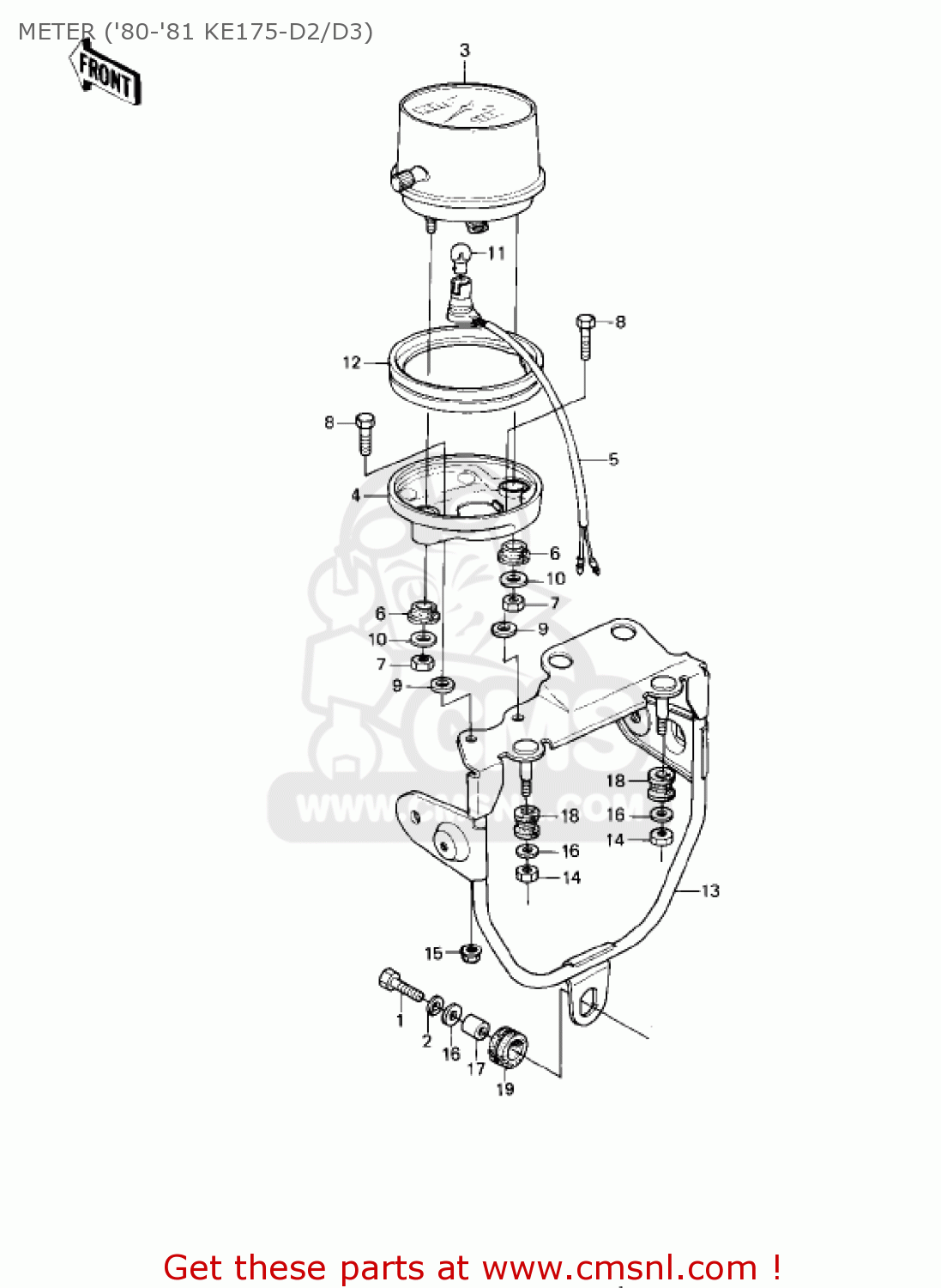METER ('80-'81 KE175-D2/D3) KE175-D4 KE175 1982 USA CANADA