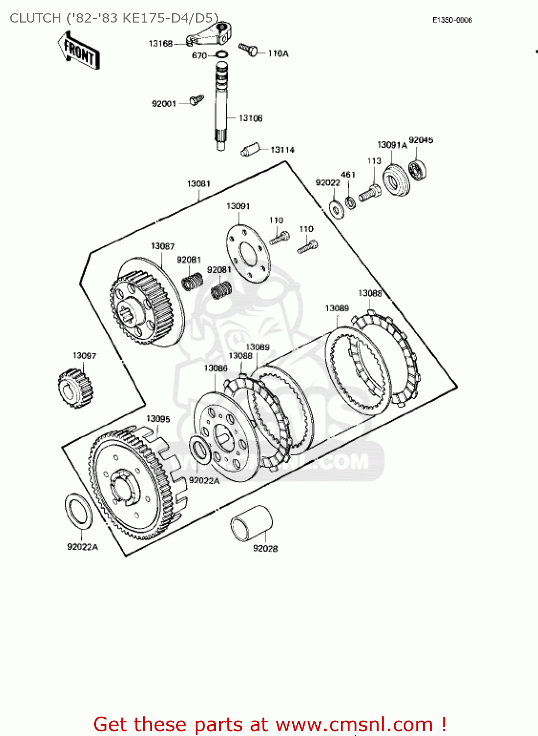 CLUTCH ('82-'83 KE175-D4/D5) KE175-D4 KE175 1982 USA CANADA