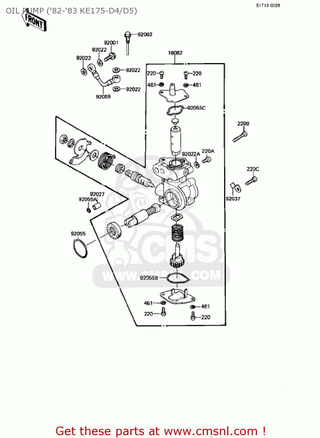 OIL PUMP ('82-'83 KE175-D4/D5) KE175-D4 KE175 1982 USA CANADA