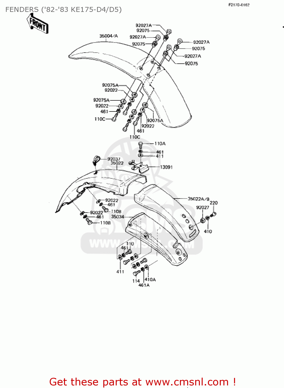 FENDERS ('82-'83 KE175-D4/D5) KE175-D4 KE175 1982 USA CANADA