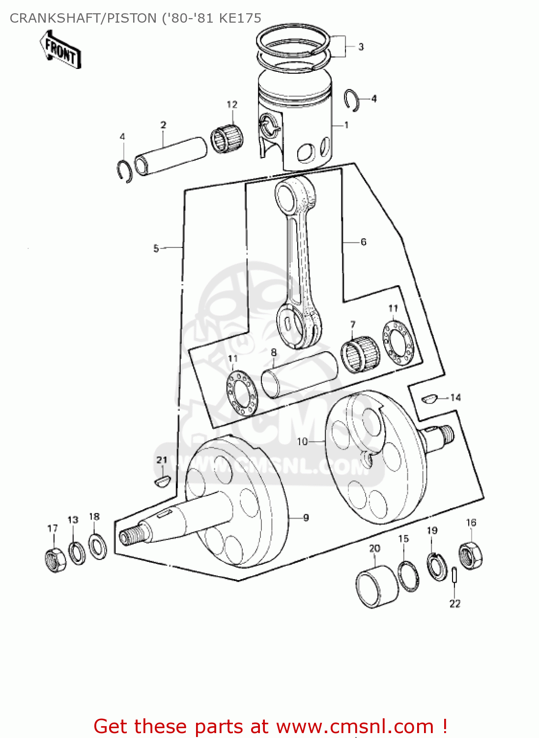 CRANKSHAFT/PISTON ('80-'81 KE175 KE175-D4 KE175 1982 USA CANADA