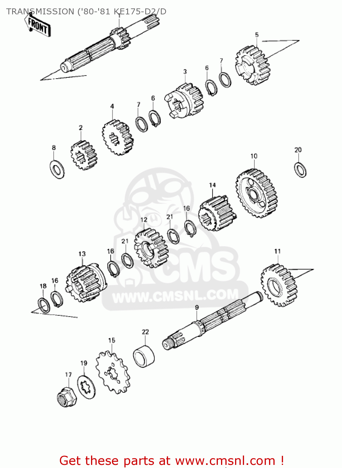 TRANSMISSION ('80-'81 KE175-D2/D KE175-D4 KE175 1982 USA CANADA