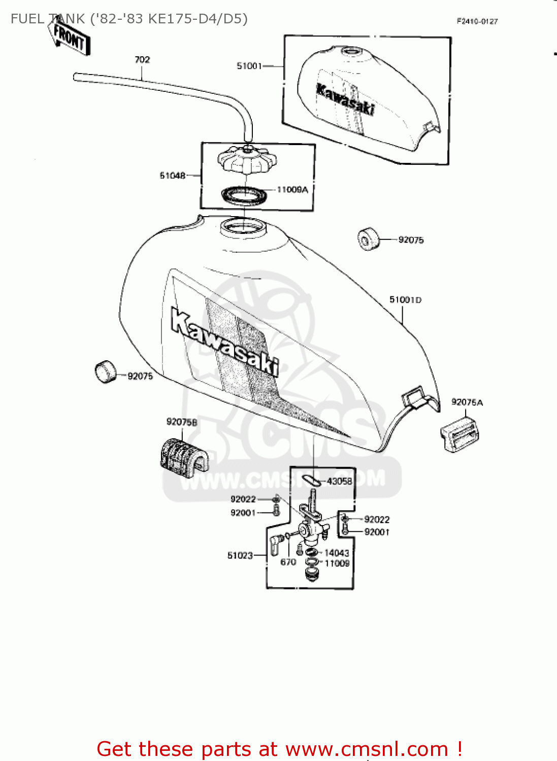 FUEL TANK ('82-'83 KE175-D4/D5) KE175-D4 KE175 1982 USA CANADA