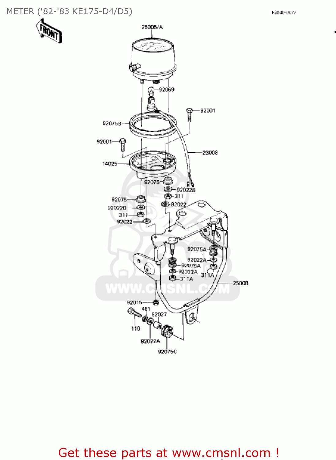 METER ('82-'83 KE175-D4/D5) KE175-D4 KE175 1982 USA CANADA