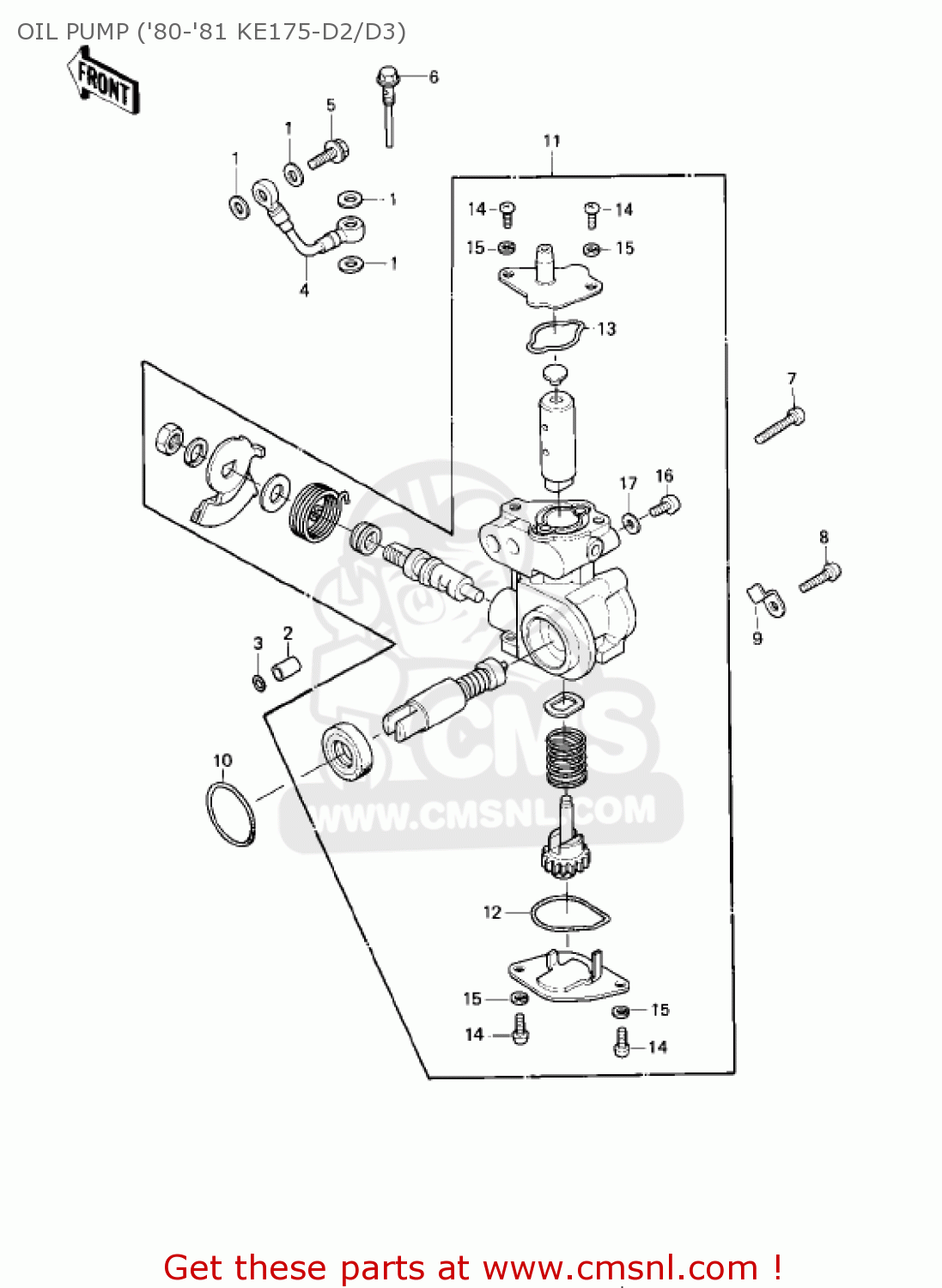 OIL PUMP ('80-'81 KE175-D2/D3) KE175-D4 KE175 1982 USA CANADA