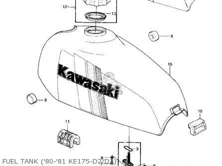 FUEL TANK ('80-'81 KE175-D2/D3) - KE175-D4 KE175 1982 USA CANADA