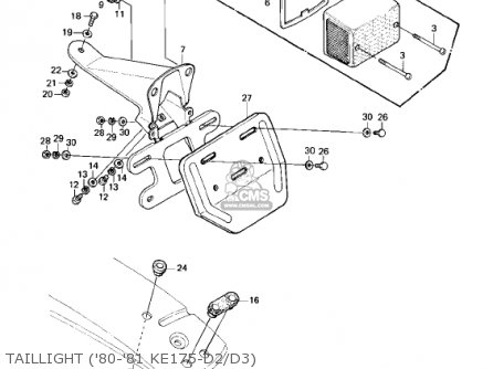 TAILLIGHT ('80-'81 KE175-D2/D3) - KE175-D4 KE175 1982 USA CANADA