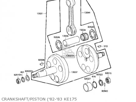 CRANKSHAFT/PISTON ('82-'83 KE175 - KE175-D4 KE175 1982 USA CANADA