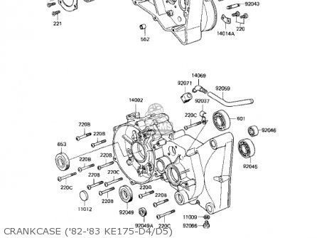 CRANKCASE ('82-'83 KE175-D4/D5) - KE175-D4 KE175 1982 USA CANADA
