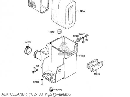 AIR CLEANER ('82-'83 KE175-D4/D5 - KE175-D4 KE175 1982 USA CANADA
