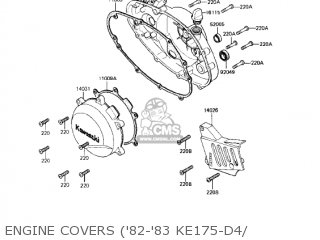 ENGINE COVERS ('82-'83 KE175-D4/ - KE175-D4 KE175 1982 USA CANADA