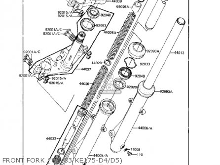 FRONT FORK ('82-'83 KE175-D4/D5) - KE175-D4 KE175 1982 USA CANADA