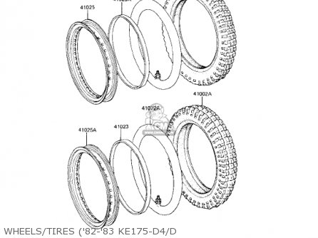 WHEELS/TIRES ('82-'83 KE175-D4/D - KE175-D4 KE175 1982 USA CANADA