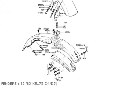 FENDERS ('82-'83 KE175-D4/D5) - KE175-D4 KE175 1982 USA CANADA