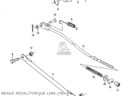 BRAKE PEDAL/TORQUE LINK ('80-'81 - KE175-D4 KE175 1982 USA CANADA