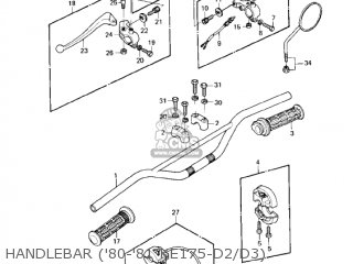 HANDLEBAR ('80-'81 KE175-D2/D3) - KE175-D4 KE175 1982 USA CANADA