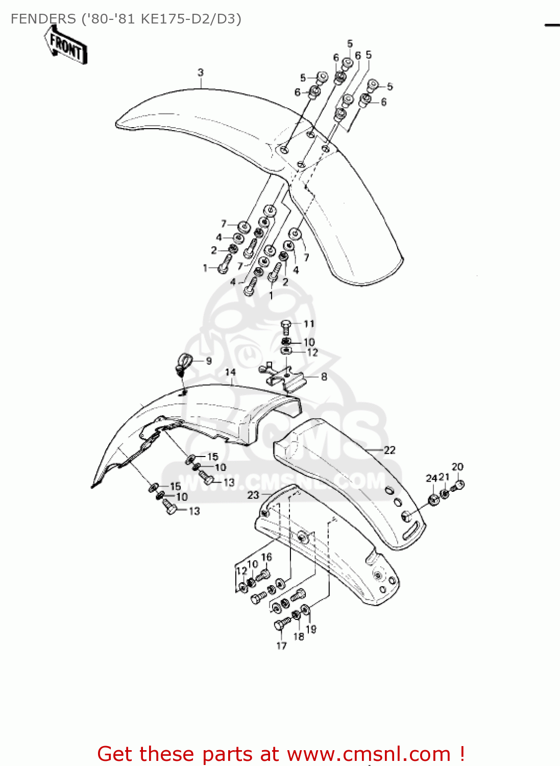 FENDERS ('80-'81 KE175-D2/D3) KE175-D5 KE175 1983 USA CANADA