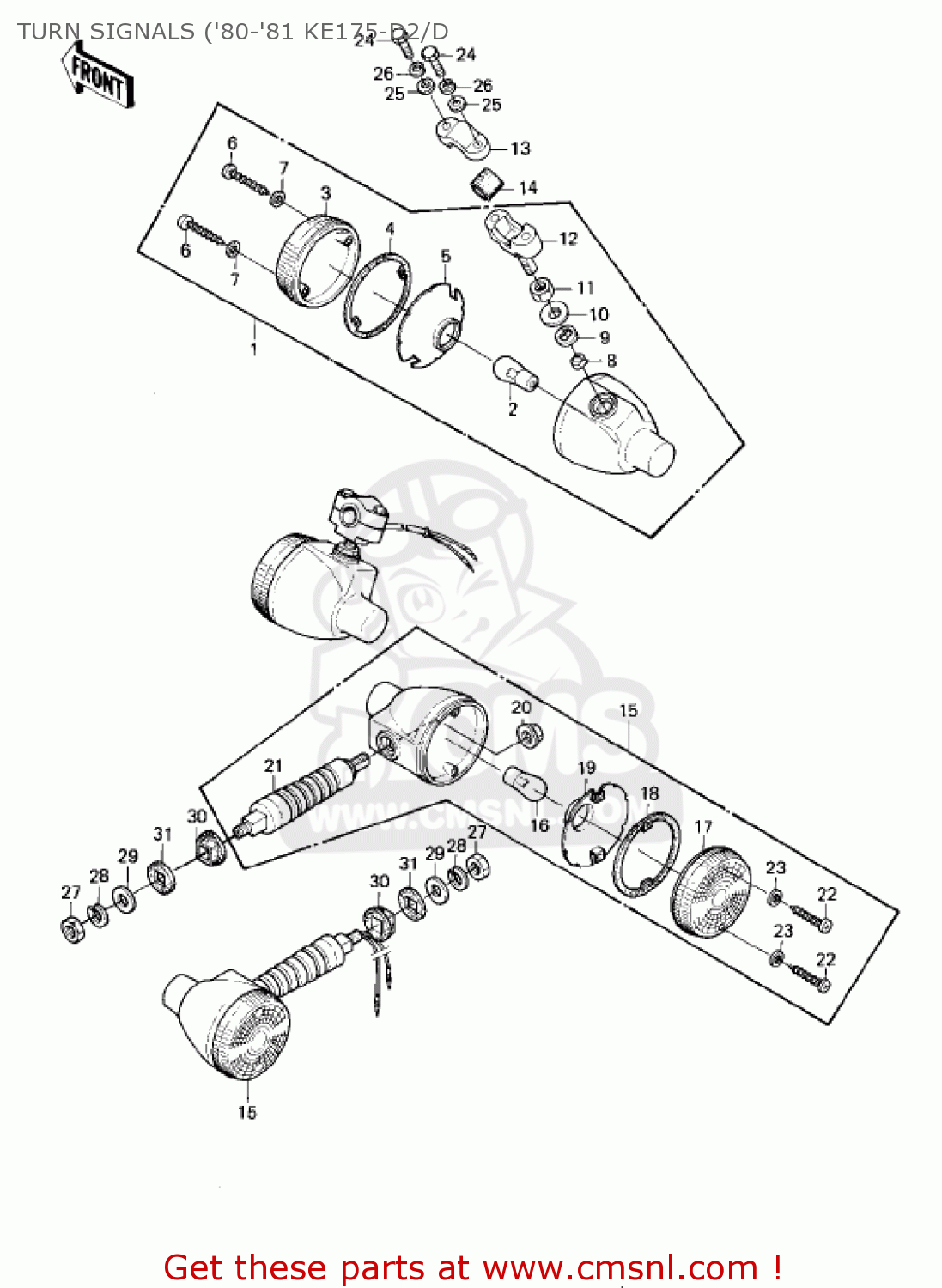 TURN SIGNALS ('80-'81 KE175-D2/D KE175-D5 KE175 1983 USA CANADA
