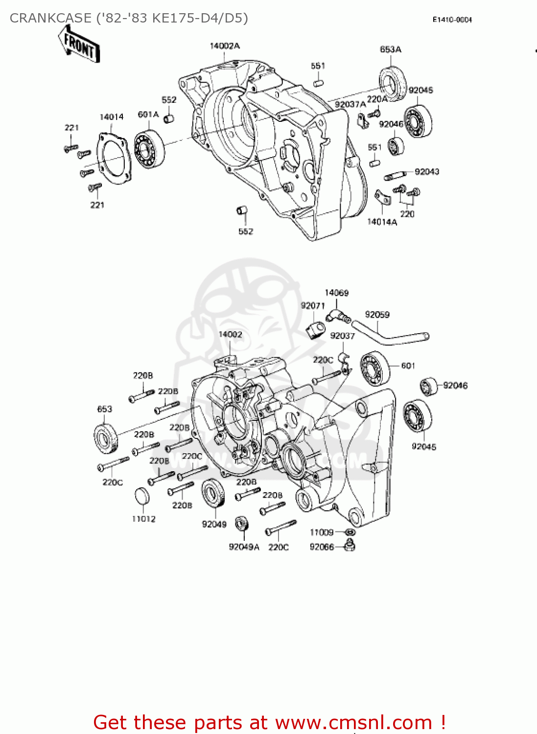 CRANKCASE ('82-'83 KE175-D4/D5) KE175-D5 KE175 1983 USA CANADA