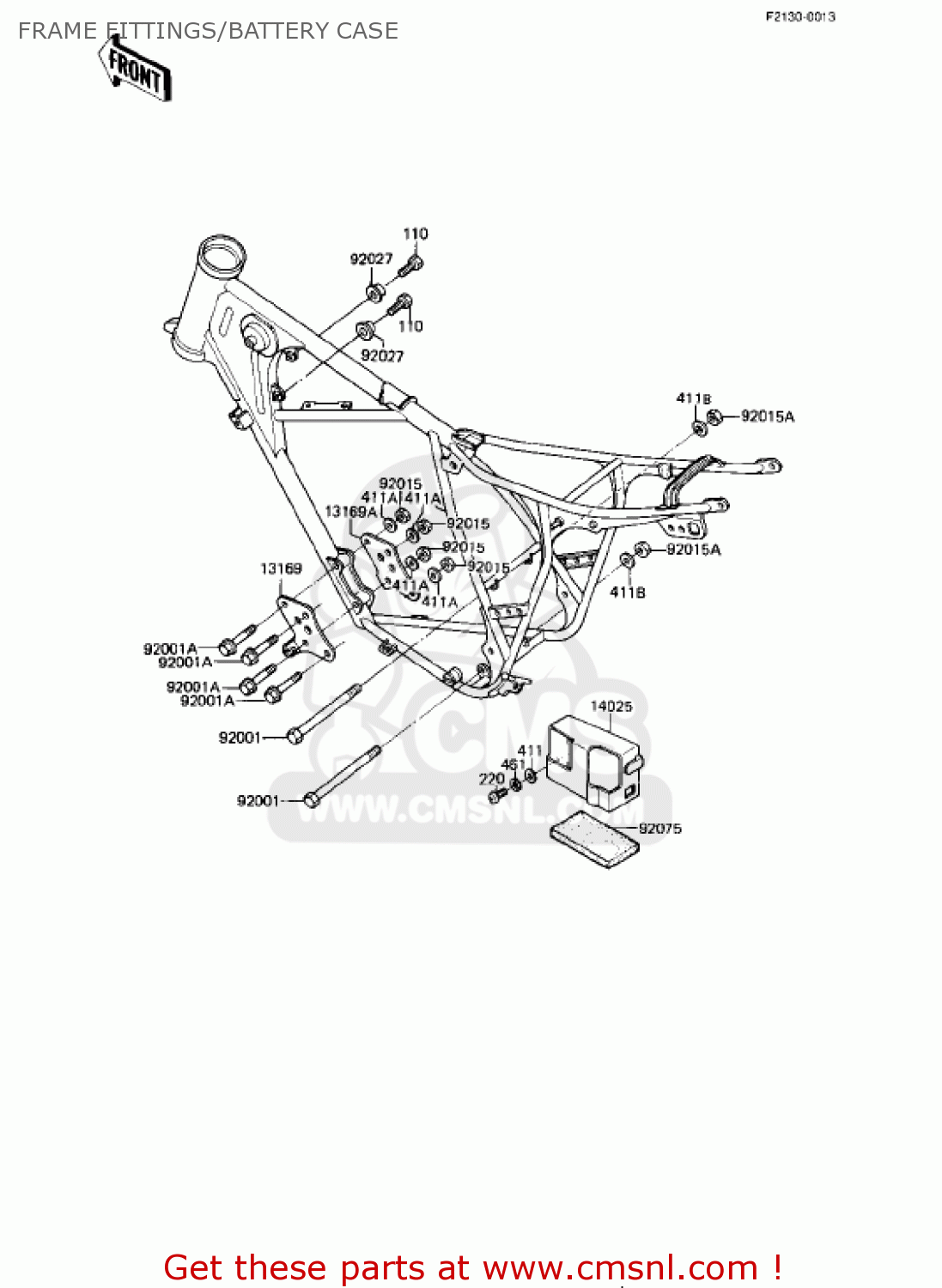 FRAME FITTINGS/BATTERY CASE KE175-D5 KE175 1983 USA CANADA