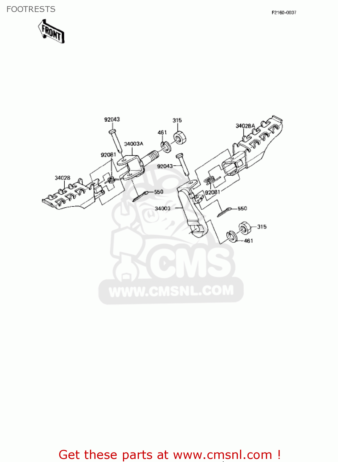 FOOTRESTS KE175-D5 KE175 1983 USA CANADA