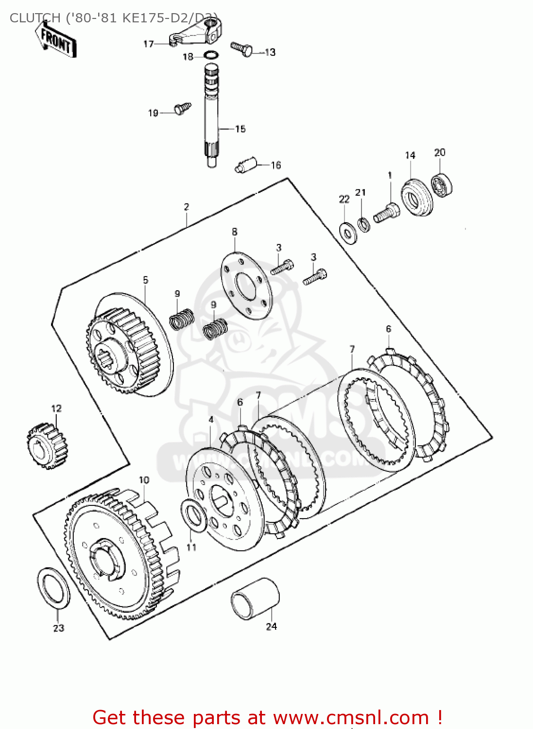 CLUTCH ('80-'81 KE175-D2/D3) KE175-D5 KE175 1983 USA CANADA