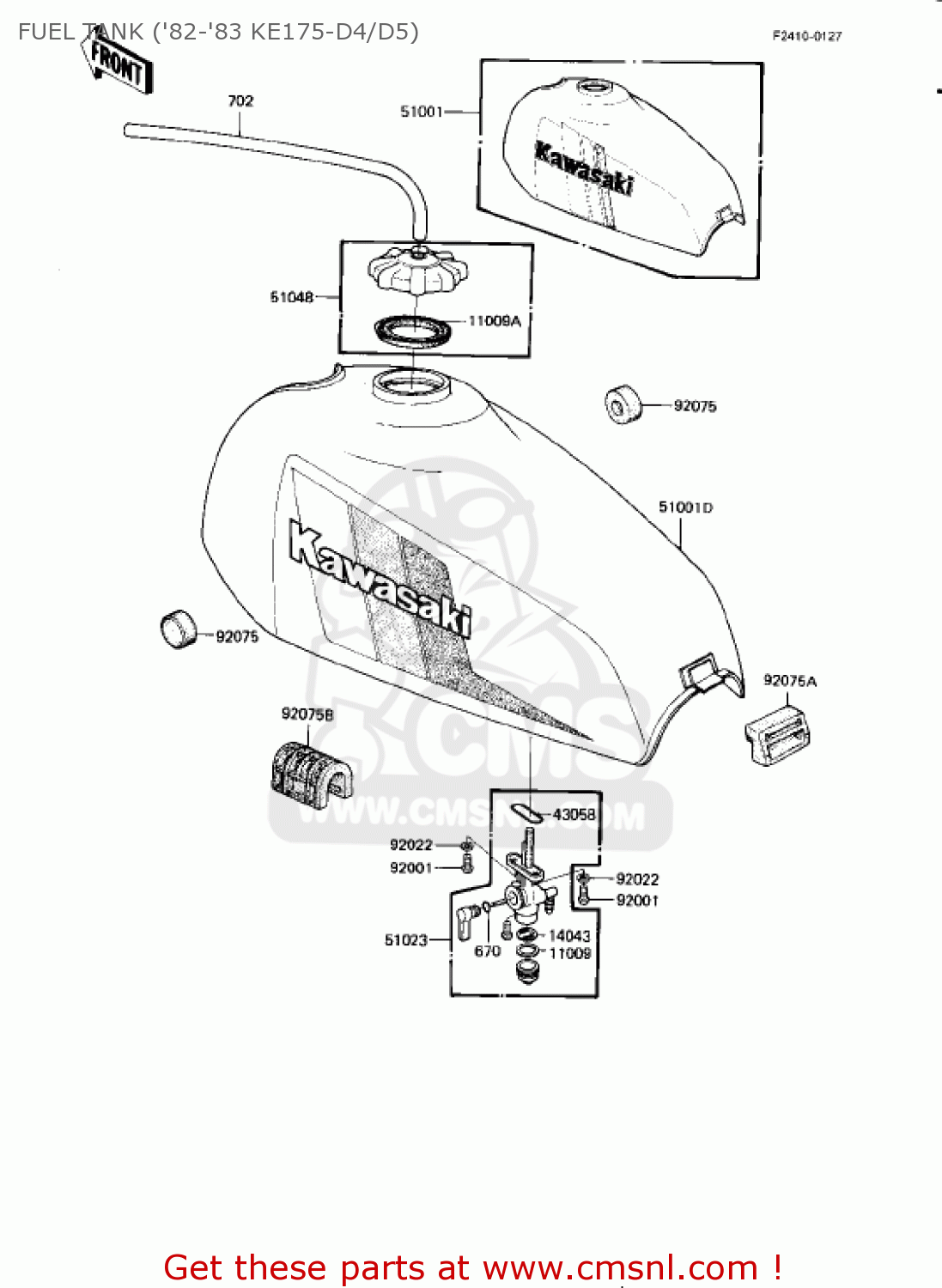 FUEL TANK ('82-'83 KE175-D4/D5) KE175-D5 KE175 1983 USA CANADA