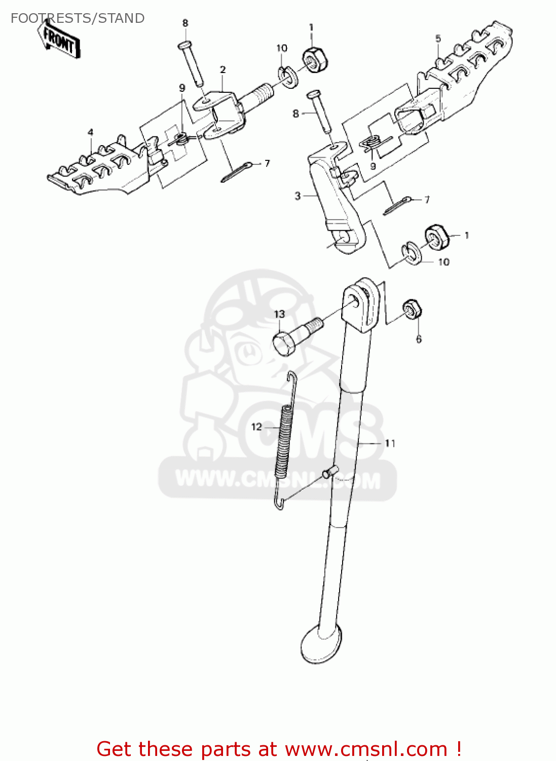 FOOTRESTS/STAND KE175-D5 KE175 1983 USA CANADA