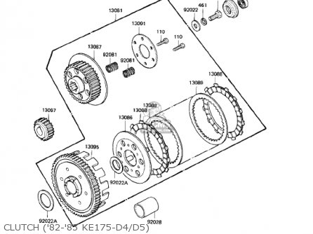 CLUTCH ('82-'83 KE175-D4/D5) - KE175-D5 KE175 1983 USA CANADA