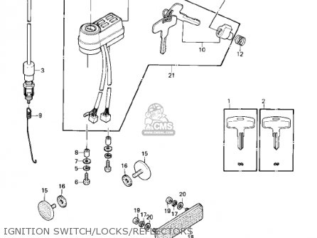 IGNITION SWITCH/LOCKS/REFLECTORS - KE175-D5 KE175 1983 USA CANADA