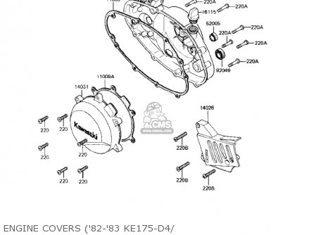 ENGINE COVERS ('82-'83 KE175-D4/ - KE175-D5 KE175 1983 USA CANADA