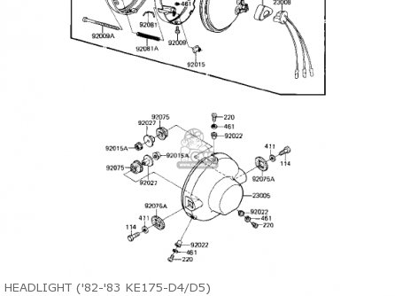 HEADLIGHT ('82-'83 KE175-D4/D5) - KE175-D5 KE175 1983 USA CANADA