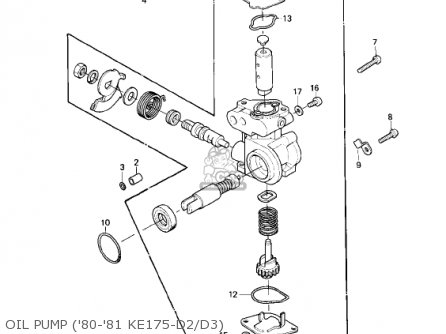OIL PUMP ('80-'81 KE175-D2/D3) - KE175-D5 KE175 1983 USA CANADA