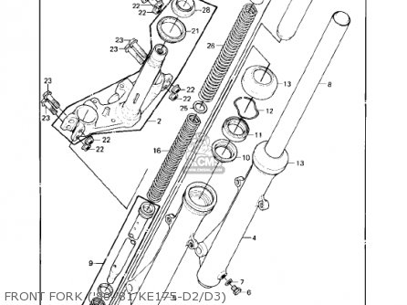 FRONT FORK ('80-'81 KE175-D2/D3) - KE175-D5 KE175 1983 USA CANADA