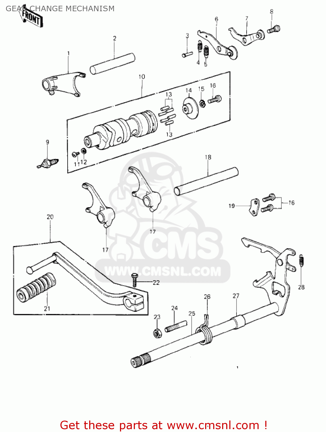 GEAR CHANGE MECHANISM KE250-B1 1977 / MPH KPH