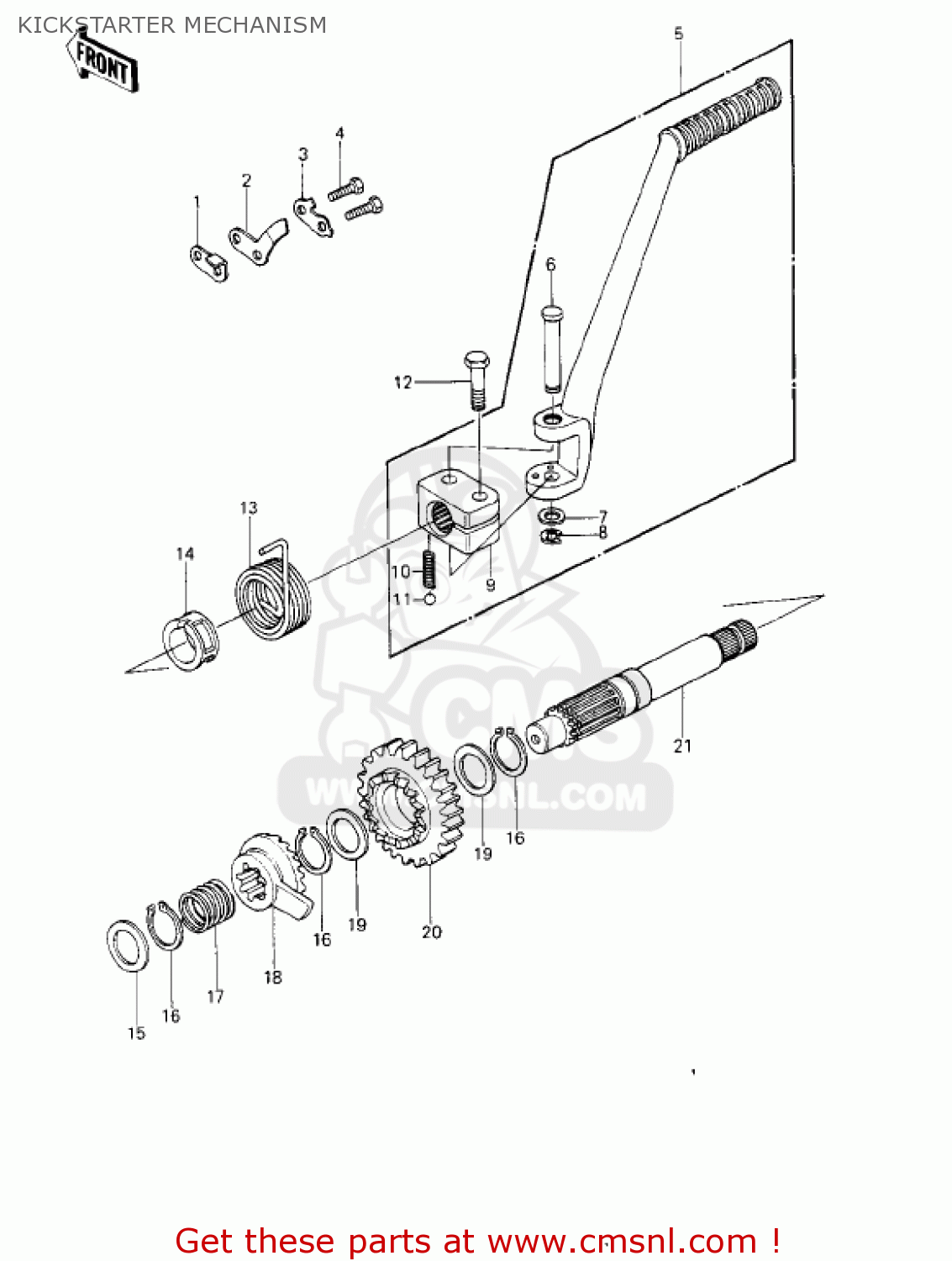 KICKSTARTER MECHANISM KE250-B1 1977 / MPH KPH