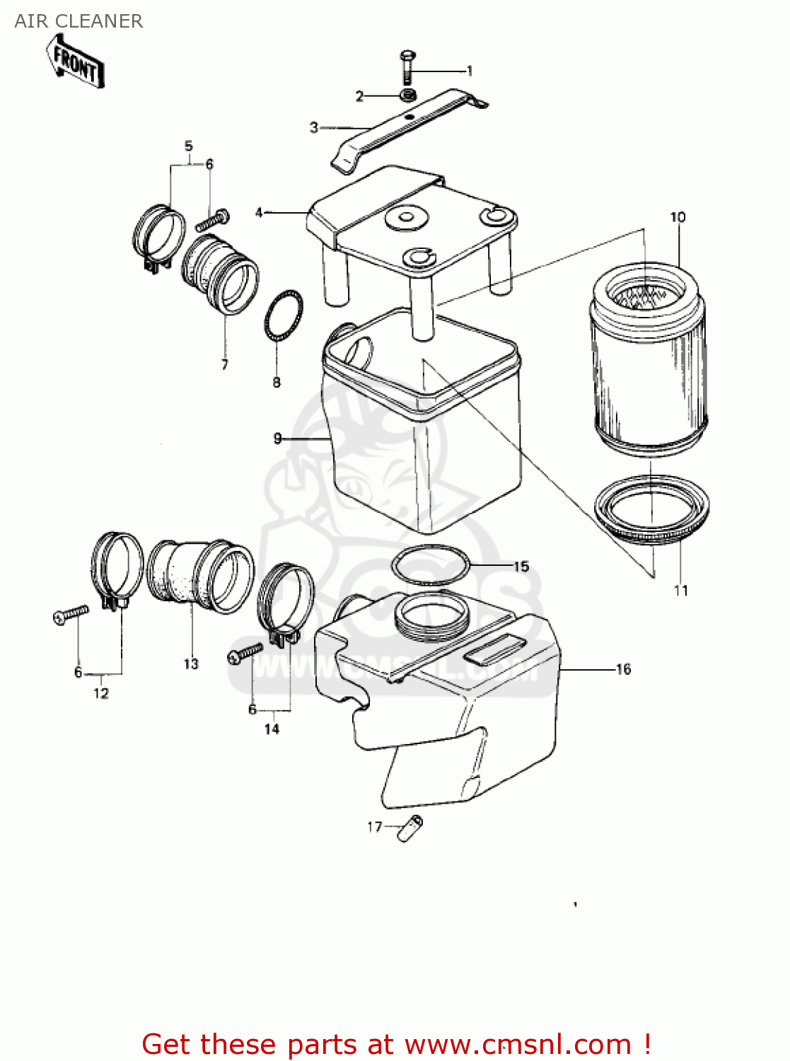 AIR CLEANER KE250-B1 1977 / MPH KPH